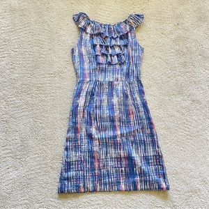 Kate spade silk blue patten sleeveless dress size 4